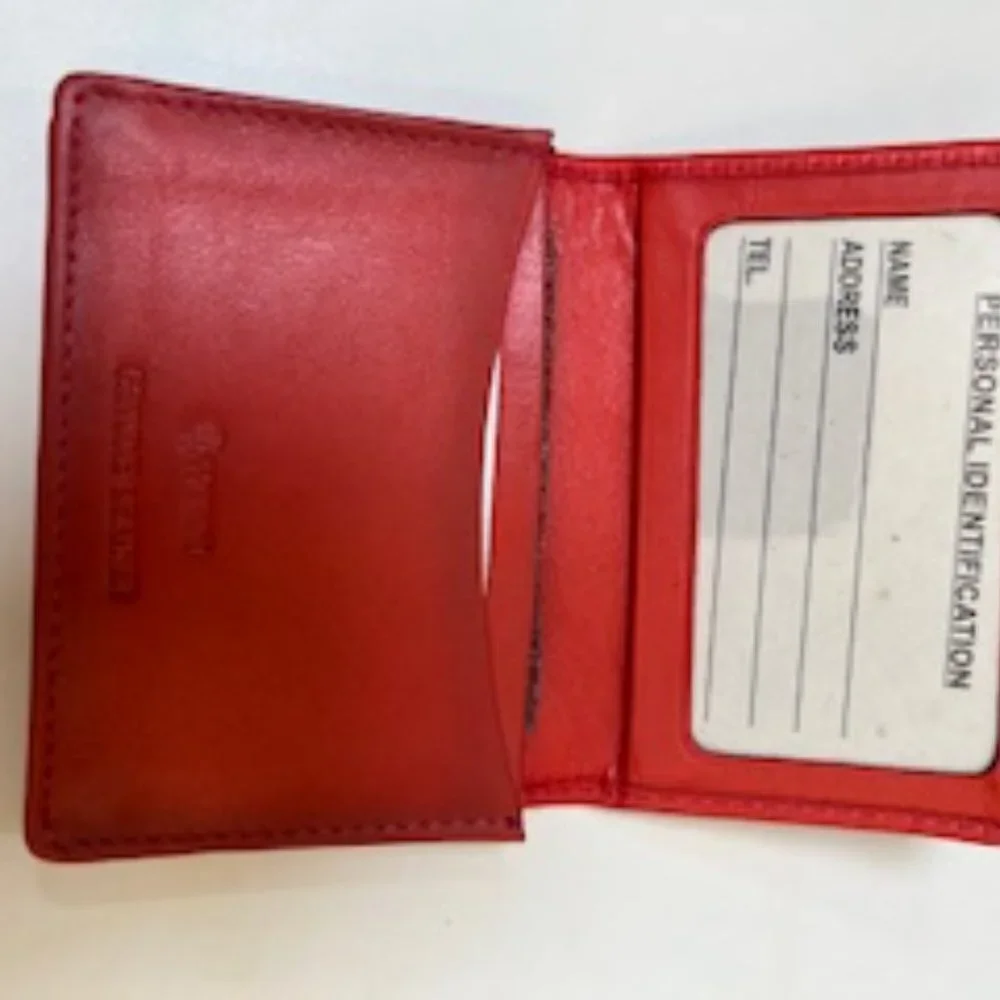 Winn International Leather Card Case Coral